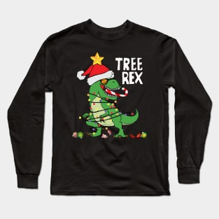 Fun Dinosaur Tree Rex T-Rex Christmas Gift Long Sleeve T-Shirt